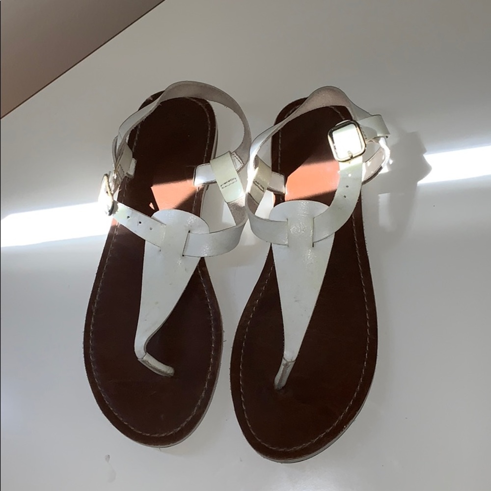 white sandals